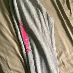 sweatpants fila grey and pink